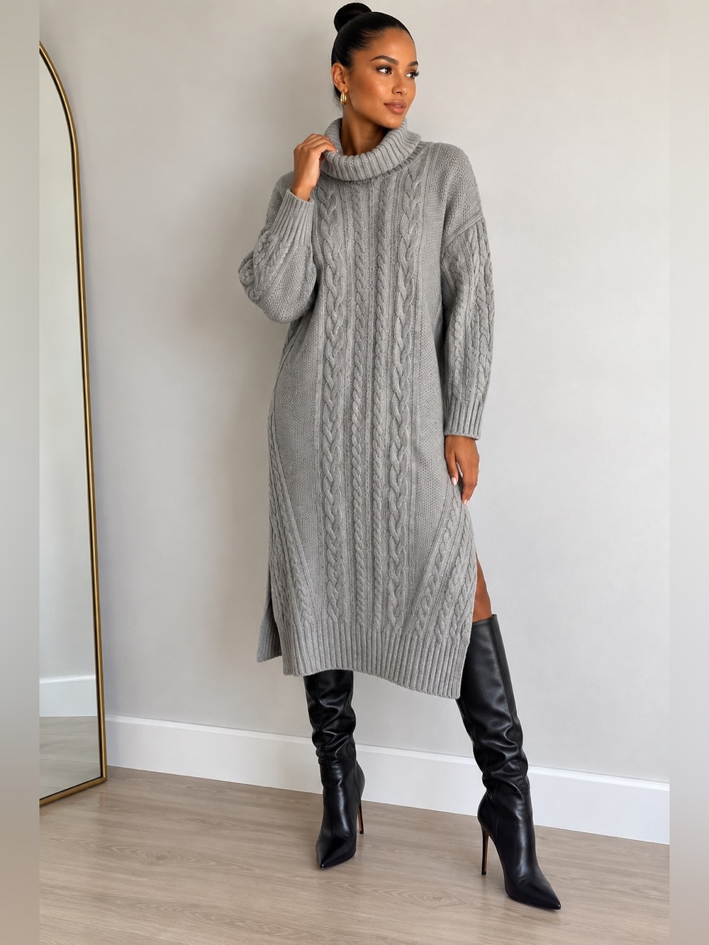 Cable Knit Midi Dress!
